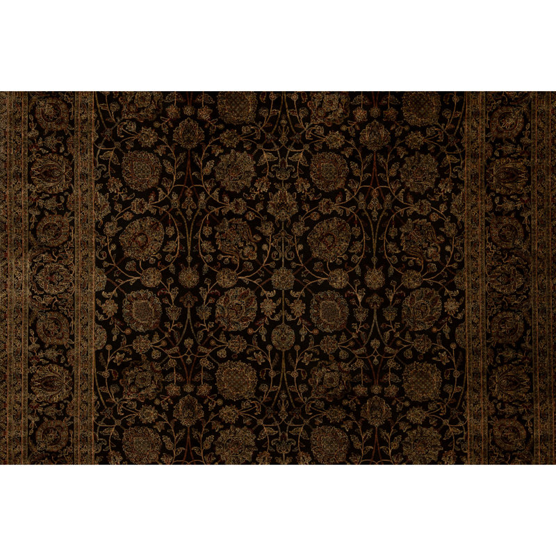 High-Quality Hand-Knotted Black Area Rug
