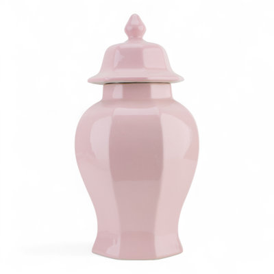 Pink Faceted Lidded Jar