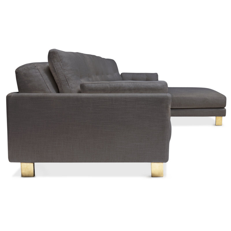 LAF Malibu Sectional, Charcoal Rayon/Viscoce, Left Hand Facing