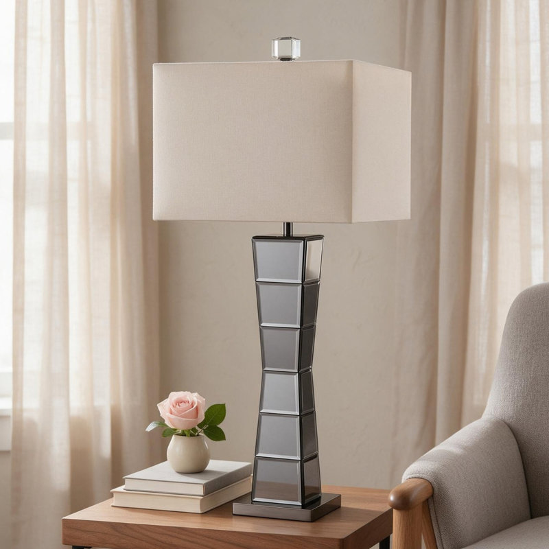 Lampe de table carrée avec miroir 29,5 pouces Alistair