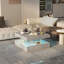 Charvez Modern Square High-Gloss LED Coffee Table with Storage-921683013-921683016