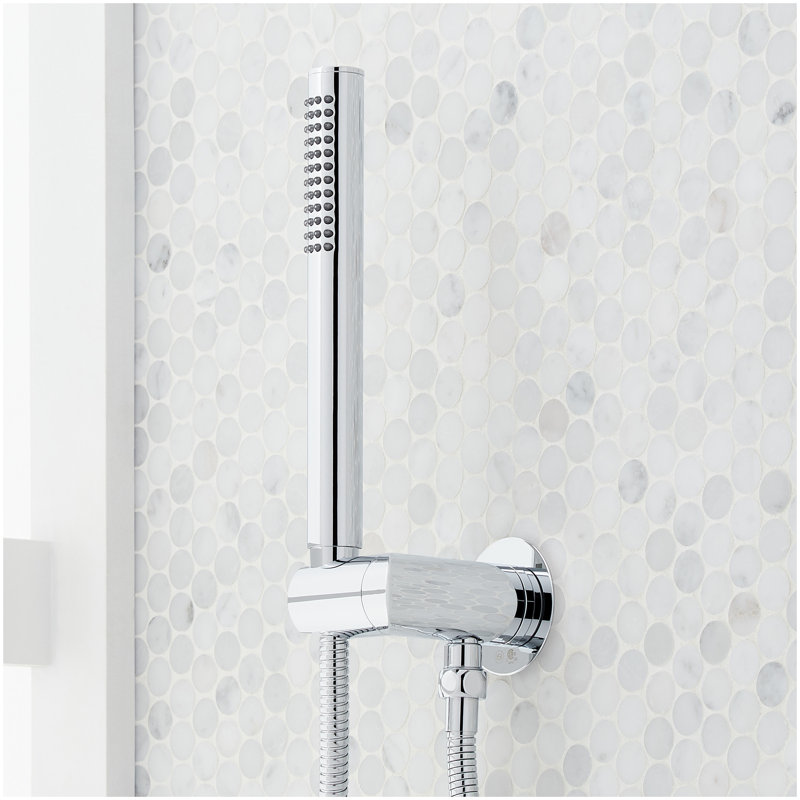 Vassor Pressure Balance Shower System with Hand Shower - Matte Black, Chrome