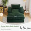 Chaise longue en velours côtelé, coussin et dossier amovibles, siège très large, aucun assemblage requis-1644375016