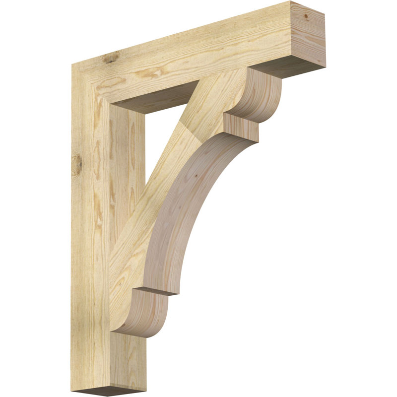 6"W x 32"D x 38"H Olympic Block Rough Sawn Bracket, Douglas Fir, Douglas Fir, 38" H x 6" W x 32" D