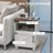 Modern Farmhouse End Table with Shelf and Cupboard, White-1780114135-1787828016