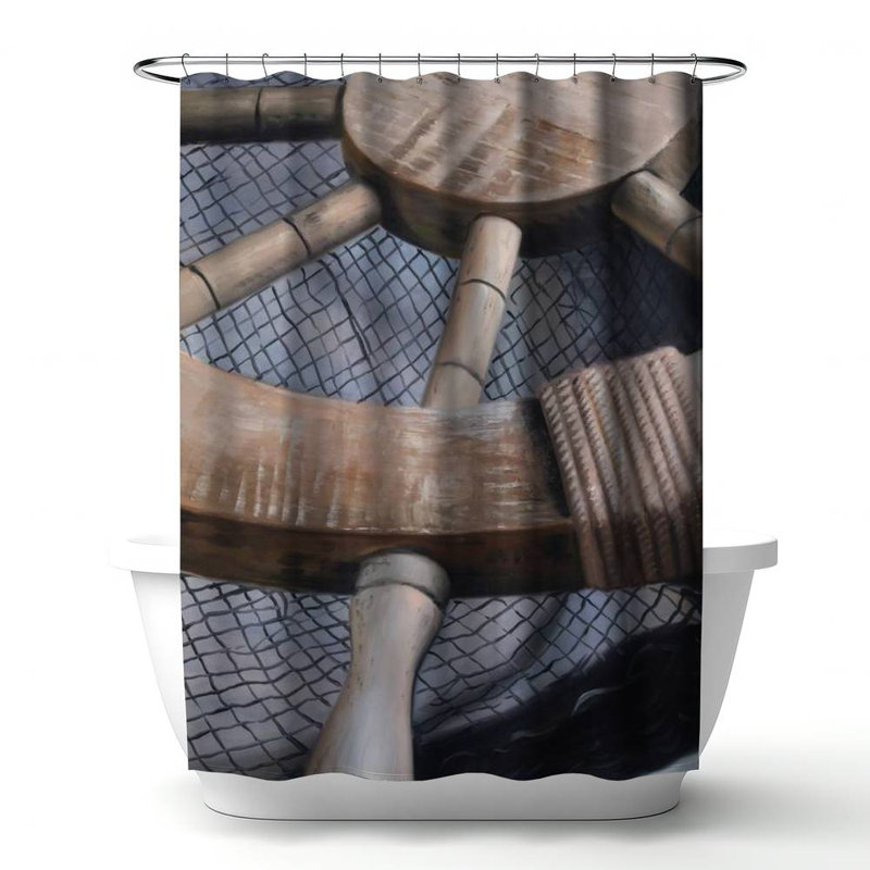 Shower Curtain CO108 – Polyester Shower Curtain, Dye Sublimation Print, 71" W × 74" L