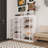 24 Pair Stackable 4-Door Black Shoe Cabinet With 8 Shelves-111647235