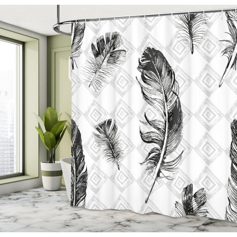 Shower Curtain with Hooks Included, 84"H x 69"W