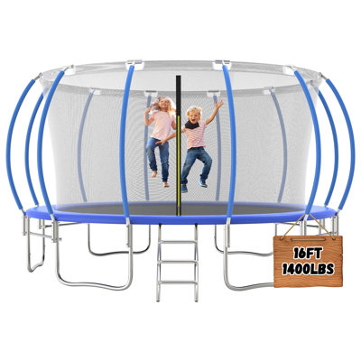 Tranpoline 16 pi pour enfants avec filet de sécurité Tranpoline récréative pour adultes Approuvé ASTM Tranpoline pour la cour extérieure avec panier de basketball