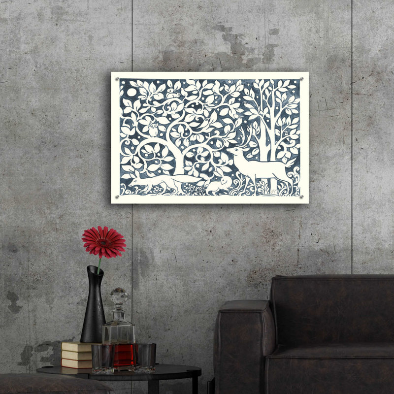 «Forest Life IV» par Miranda Thomas, art mural en verre acrylique, H 24 po x l 36 po x P 0,2 po