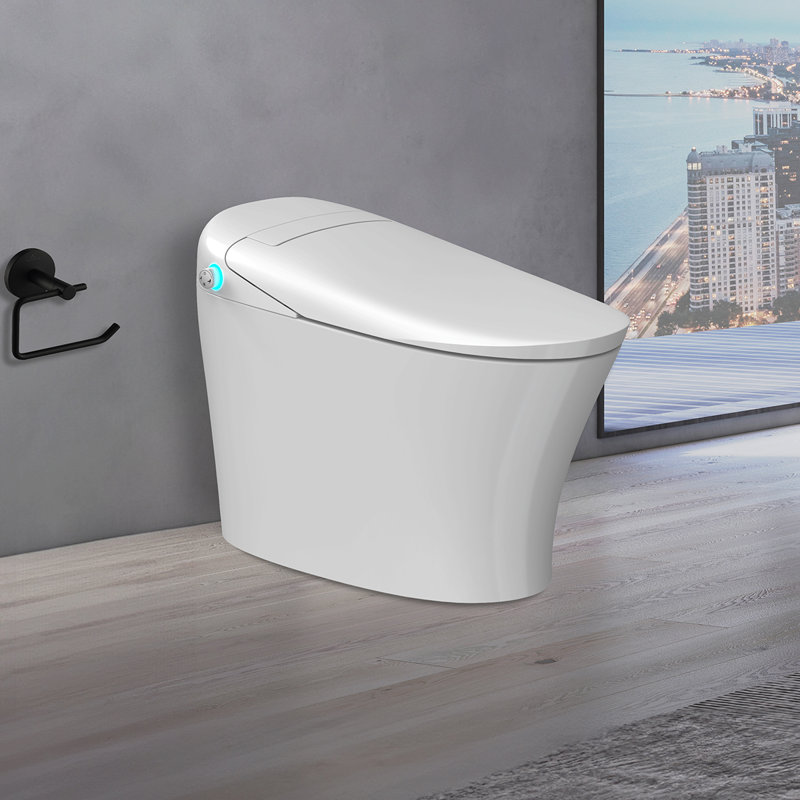 Toilette à bidet Blossom Smart - Siège chauffant, stérilisation UV, séchoir à air chaud, chasse d'eau automatique et désodorisant, télécommande et capteur de pied, revêtement nano pour un nettoyage facile