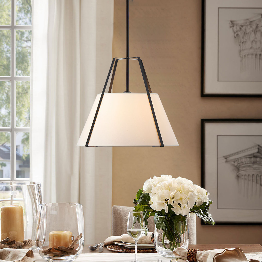 Ellrich Fabric Cone 18" Wide With Metal Chandelier Timeless Elegant Dining Room Wrought Studio™ 