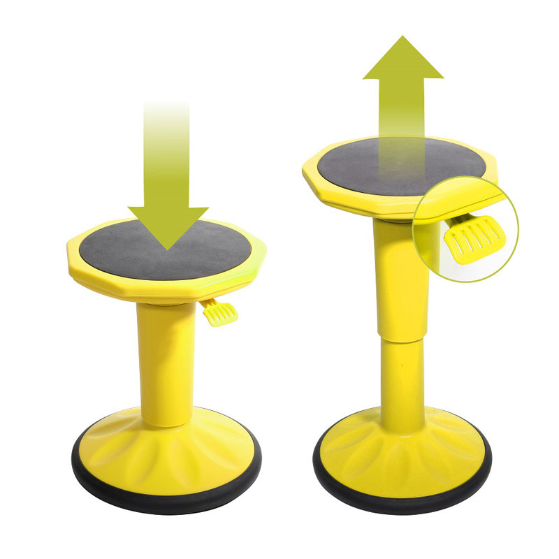Adjustable Height Active Stool with, Yellow
