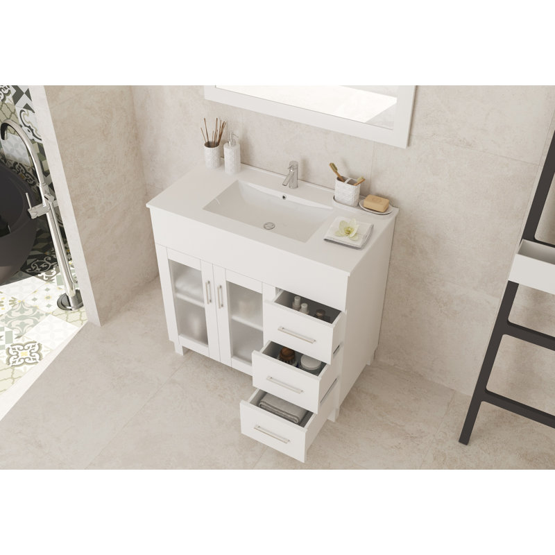 Ensemble de meuble-lavabo simple 35,83 ", Blanc