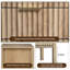 Commode 5 tiroirs cannelée, commode en bois avec larges poignées en métal, grande commode de rangement à profil courbé