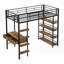 Lit mezzanine simple avec bureau et tablettes - aucun sommier nécessaire, robuste pour la longévité