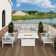 4 Piece Sofa Seating Group with Cushions and Fire Pit Table