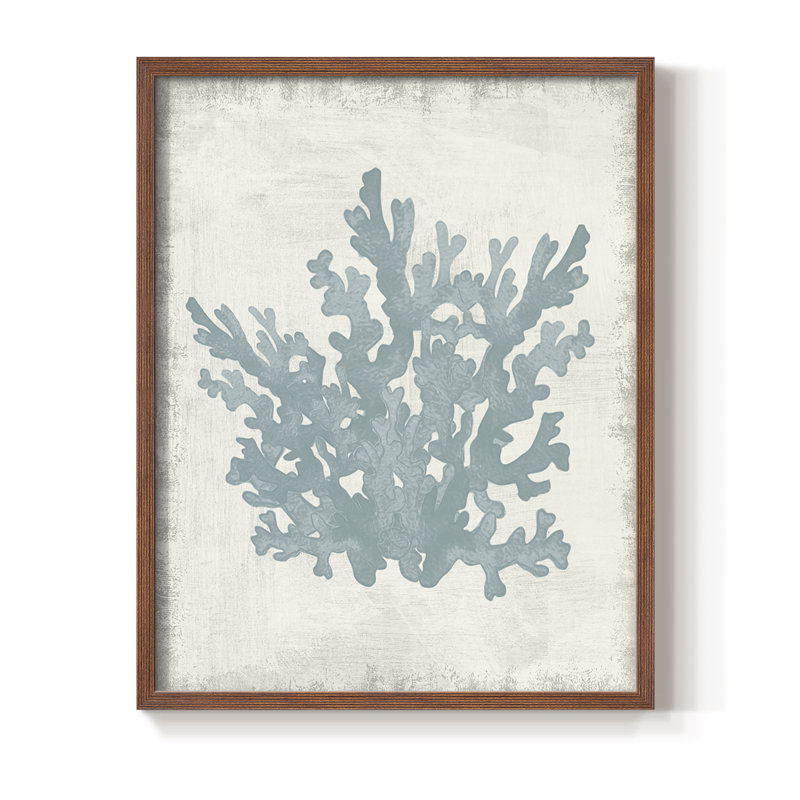 Coral Oasis I, reproduction encadrée - bois massif, Noyer, H 15 po x l 12 po