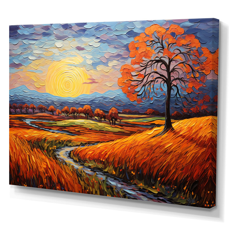 " Vangogh Autumn Path II " by Vincent Van Gogh Painting Print, Wrapped Canvas, 12" H x 20" W x 1" D