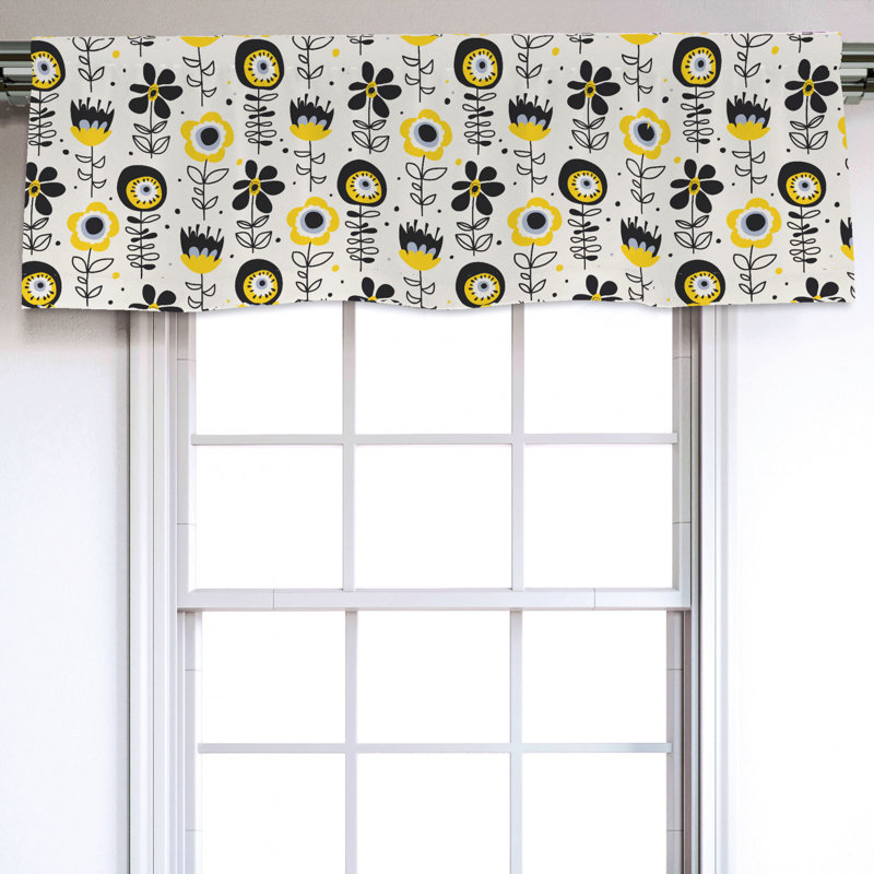 Sateen Floral Ruffled Window Valance