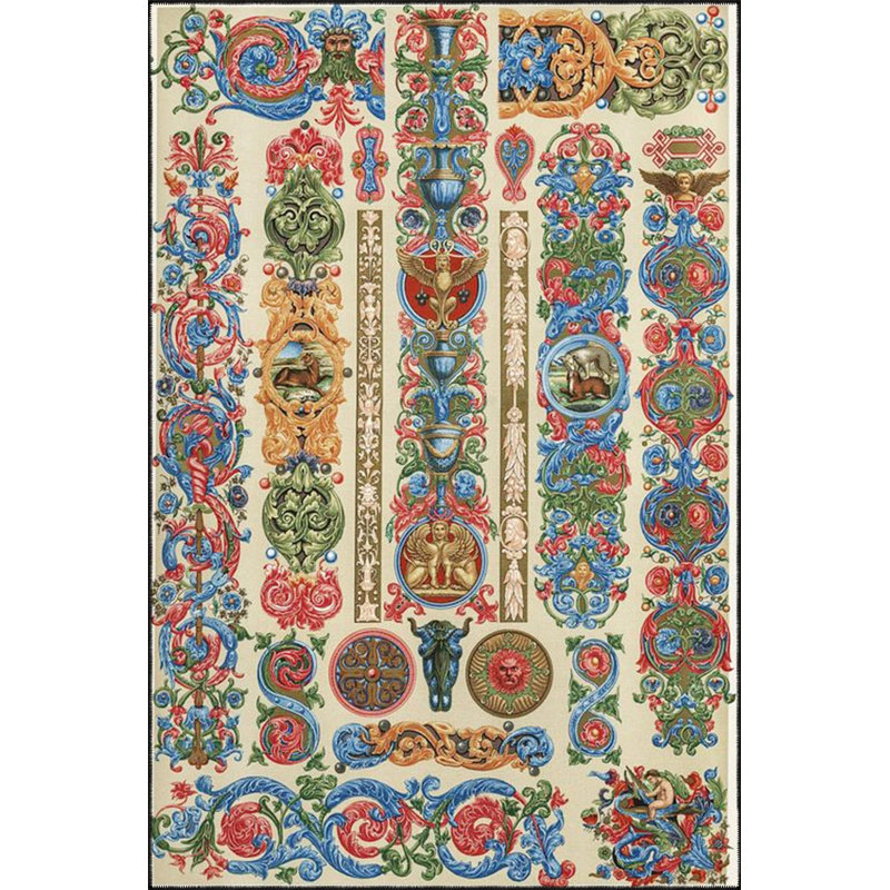 Tapis tissé avec motif de vase, Rectangle 2 pi 4 po x 4 pi