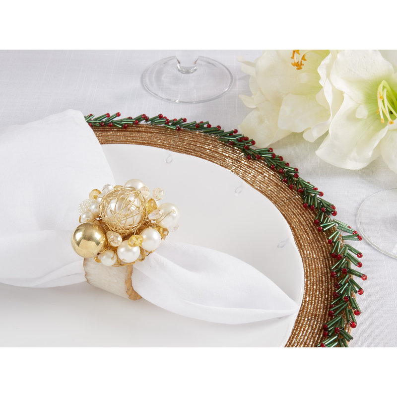 Rond de serviette perlé Shimmering Splendor (ensemble de 4)
