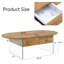 Table basse avec tiroirs doubles. La surface du tableau est un autocollant en panneau de fibres à densité moyenne et les deux côtés sont en verre trempé transparent