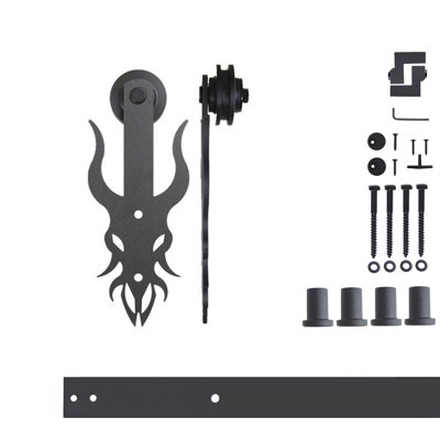 Ensemble de quincaillerie à une porte noire non rustique à conception simple Imperial (porte non incluse)