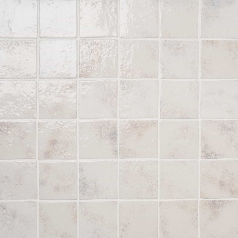 Luna 4.72 In. X 4.72 In. Glossy Textured Porcelain Floor And Wall Tile (4.48 Sq. Ft. / Case), Seashell White