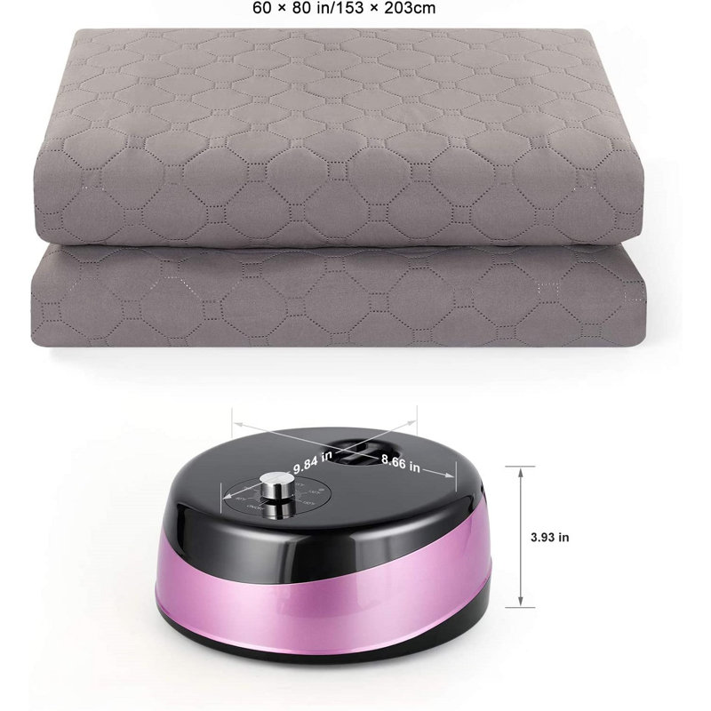 Protège-matelas chauffant en polyester Warmer King, Violet, Grand lit