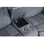 Causeuse inclinable en velours gris à deux tons Zubaida avec port USB et console-25456501