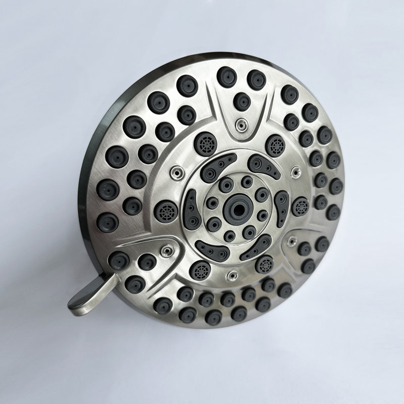 Pomme de douche à haute pression avec 10 modes de jet, pomme de douche à effet pluie fixe de 4,7 pouces avec rotule pivotante réglable, accessoires de salle de bain