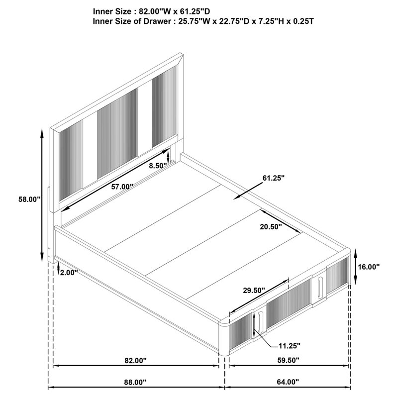 Moraga 2-Drawer Queen Storage Bed