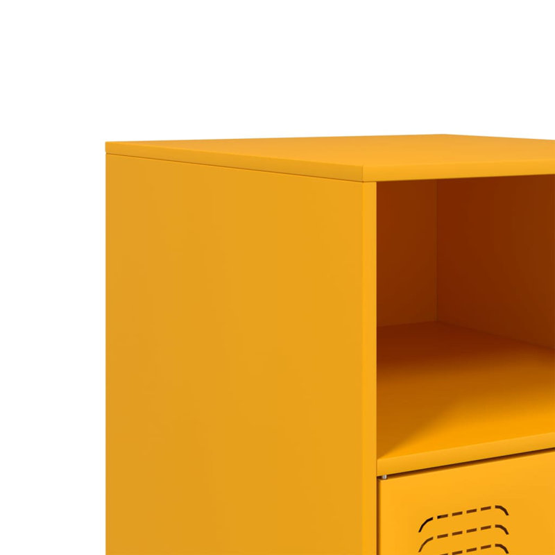 Lars 34.5cm W Steel Bedside Table, Mustard Yellow