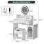 Bureau de chambre à coucher avec miroir pivotant à 360 ° et grand meuble-lavabo blanc caché
