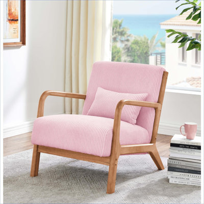 Chaise longue en bois massif à velours côtelé
