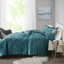 Luxurious Teal Velvet Bedding Sets, Hypoallergenic Comforter With Decorative Pillow