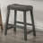 Set Of 2 Rustic Counter Stools, 25-Inch Backless Wooden Farmhouse Barstools With Faux Leather Seat, Distressed Finish, Space-Saving Design