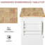Îlot de cuisine avec 2 tablettes intérieures réglables, étagère à épices, tiroirs et plateau en bois d'hévéa - rangement personnalisable blanc, dessus, porte-serviettes