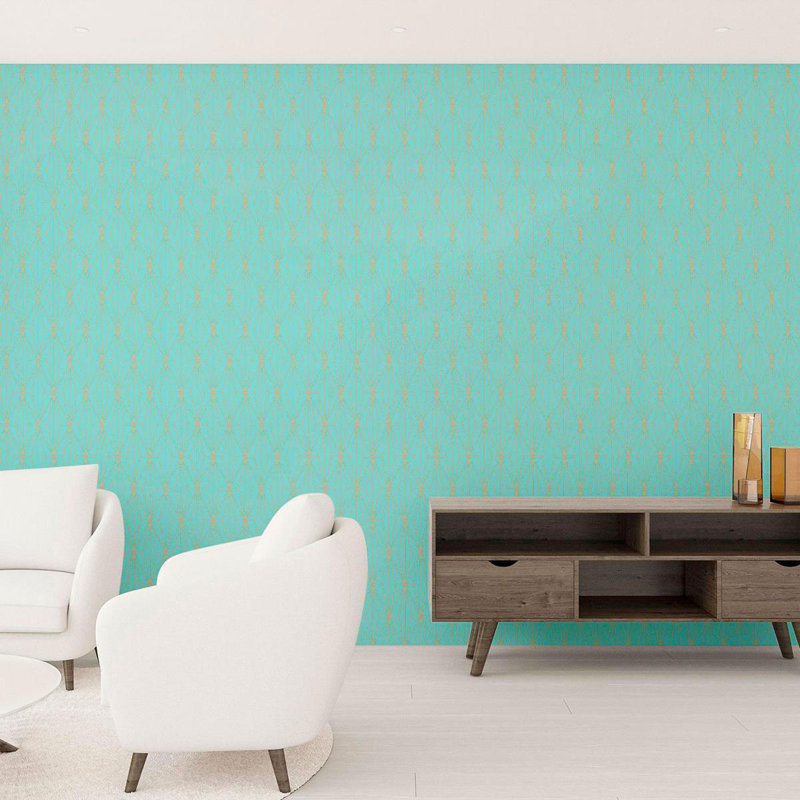 Rouleau de papier peint adhésif Daryell Luxury Art Deco, L 10,5 po x l 24 po, Bleu clair