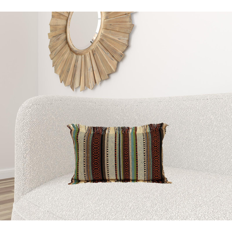 Geometric Cotton Reversible Throw Pillow