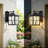 Outdoor Wall Light 4-Light Square Clear Glass Shade Black