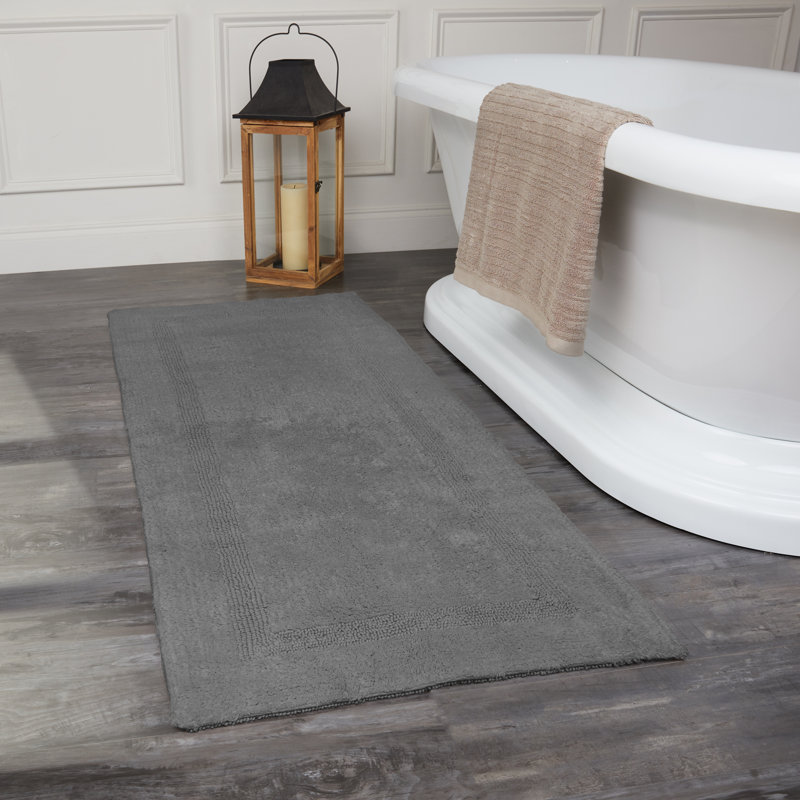 Tapis pour salle de bain Edilio, L 24 po x L 60 po, Gris