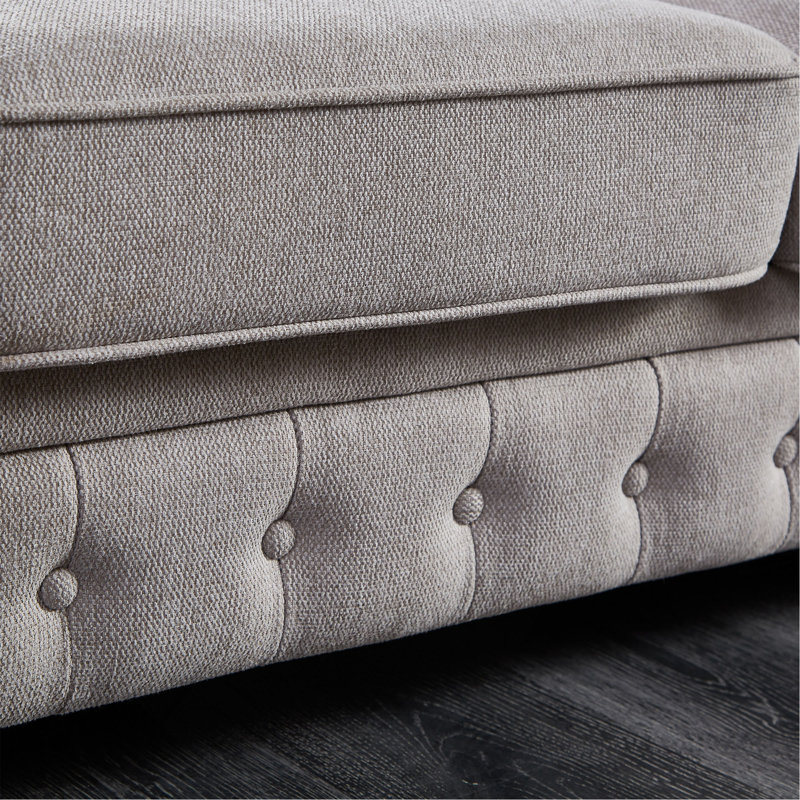Comfortable Classic Chesterfield Sofa, Light Gray
