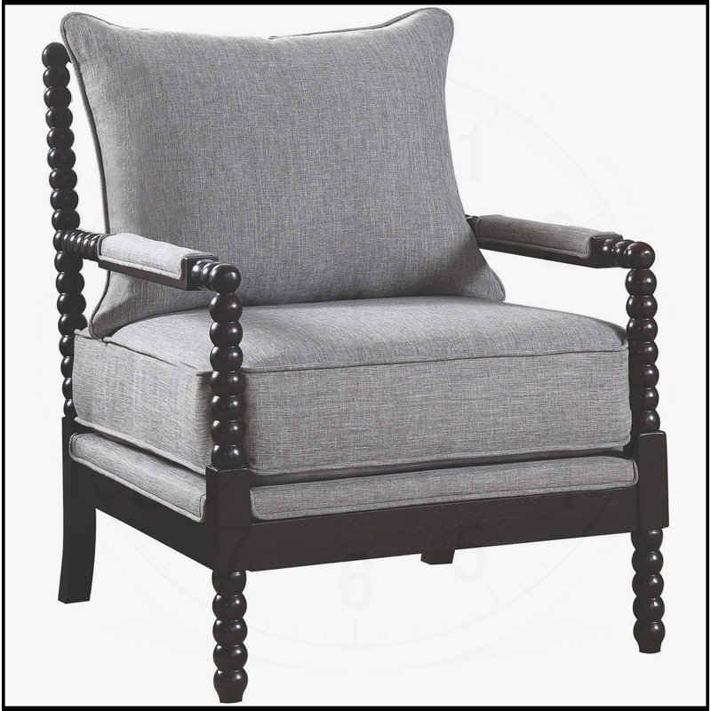 Fauteuil d'appoint rembourré Herndon, Gris, Noir