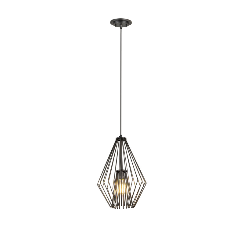 Adaela - 1 lumière géométrique simple, Bronze plaqué, H 21,5 po x l 12,25 po x P 12,25 po