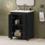 Petit meuble-lavabo avec lavabo en céramique et 2 portes à fermeture en douceur