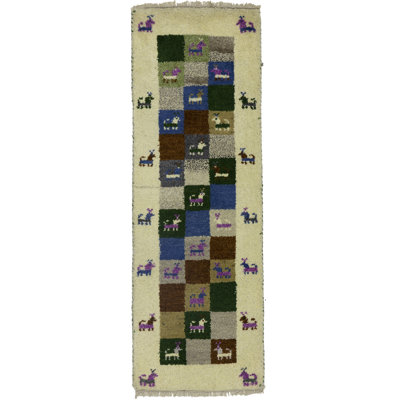 Tapis multicolore tribal 1 x 4 Indo Gabbeh