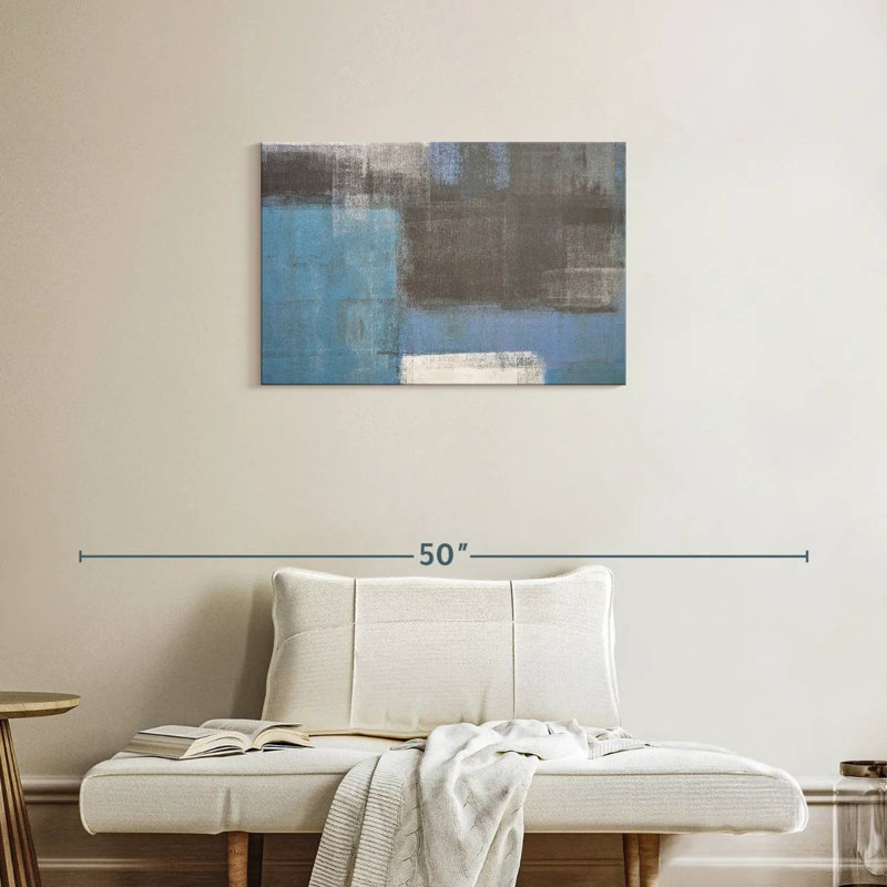 Avery Blue Gray Abstract, 20" H x 30" W