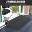 Heavy Duty Rubber Threshold Ramp for Driveway and Curb, 1130kg  Load, 3 Channel Wire Cover, Non-Slip, Reflective Safety Strips, Portable Access for Wheelchair, Scooter, Motorcycle, 24x42x3in